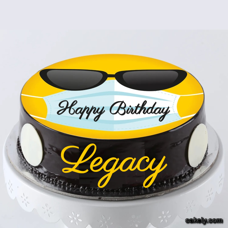 Corona Mask Emoji Cake for Legacy