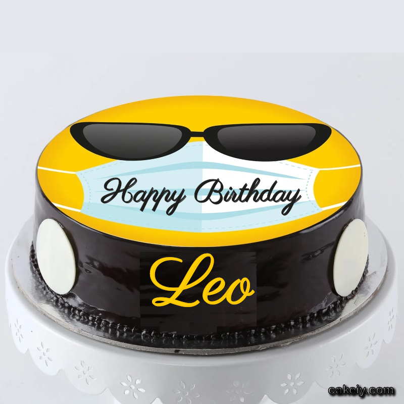 Corona Mask Emoji Cake for Leo