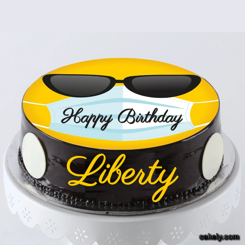 Corona Mask Emoji Cake for Liberty