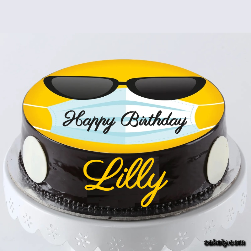 Corona Mask Emoji Cake for Lilly