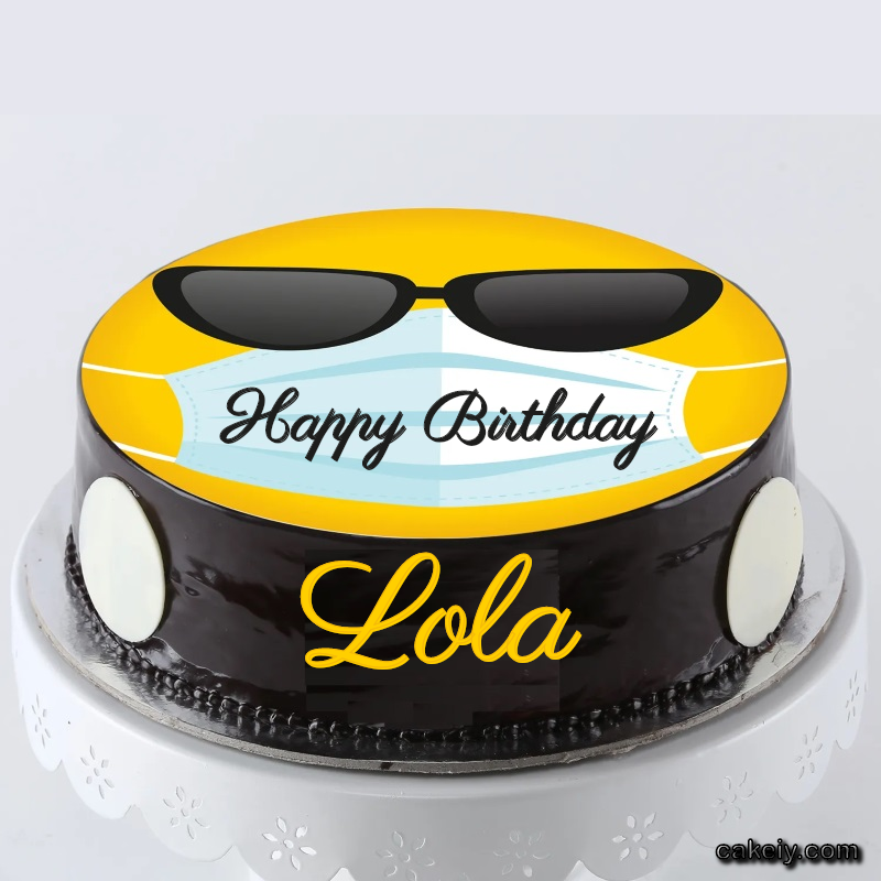 Corona Mask Emoji Cake for Lola