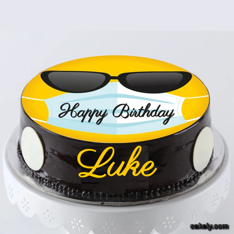 Corona Mask Emoji Cake for Luke