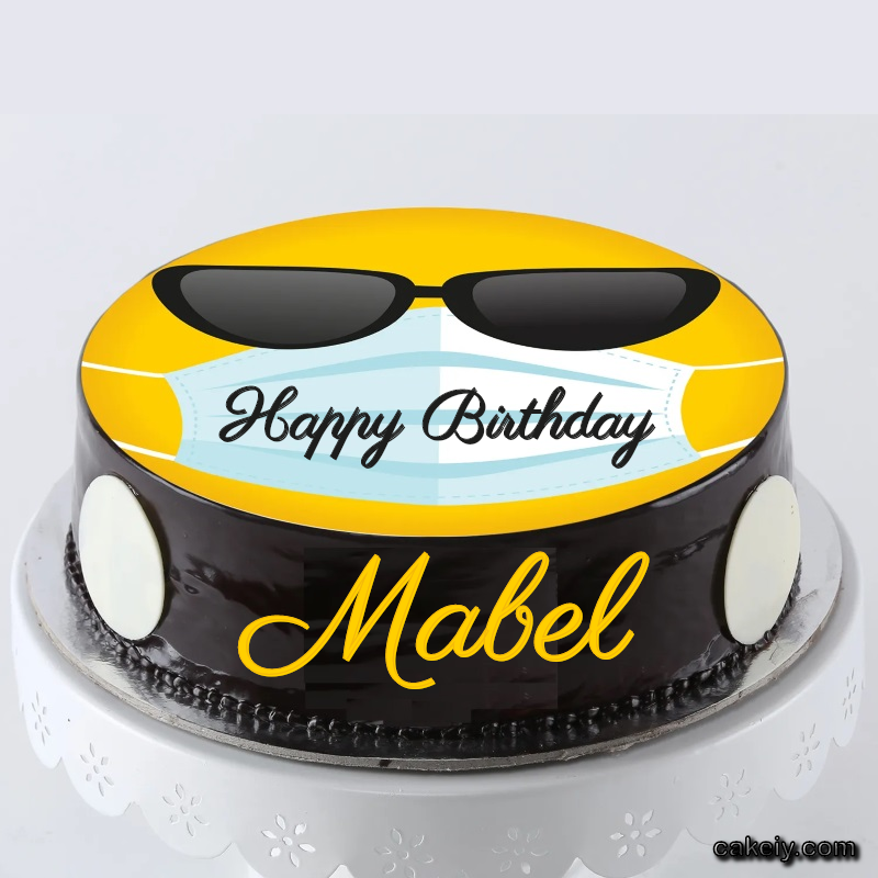 Corona Mask Emoji Cake for Mabel