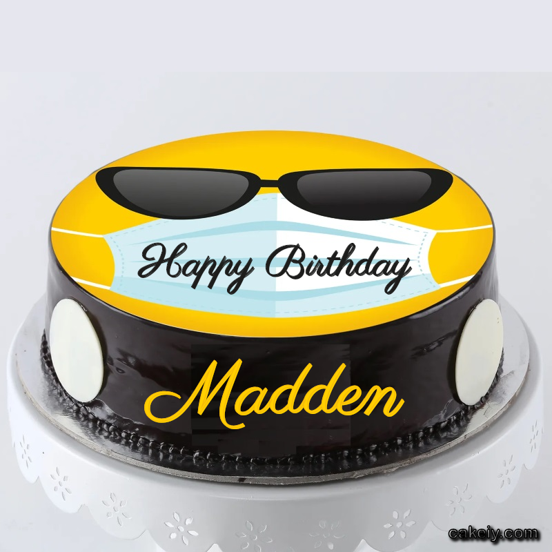 Corona Mask Emoji Cake for Madden