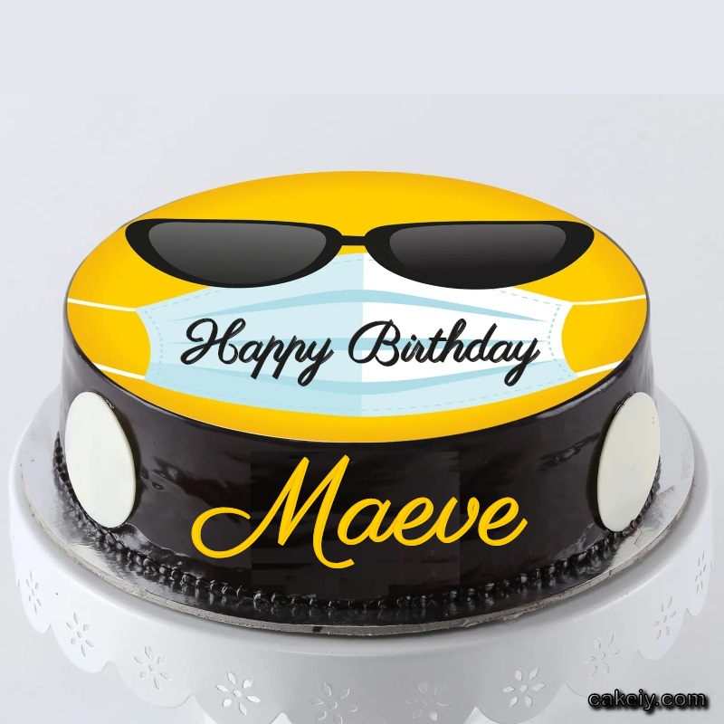 Corona Mask Emoji Cake for Maeve