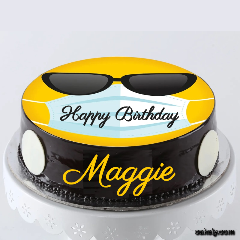 Corona Mask Emoji Cake for Maggie