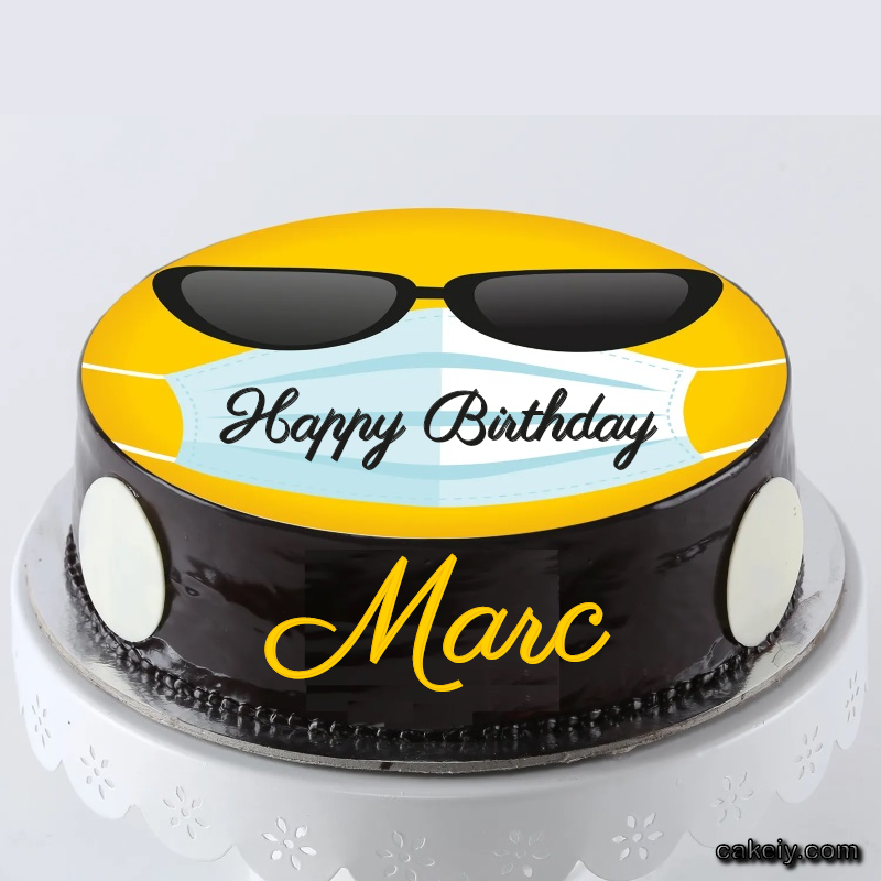 Corona Mask Emoji Cake for Marc