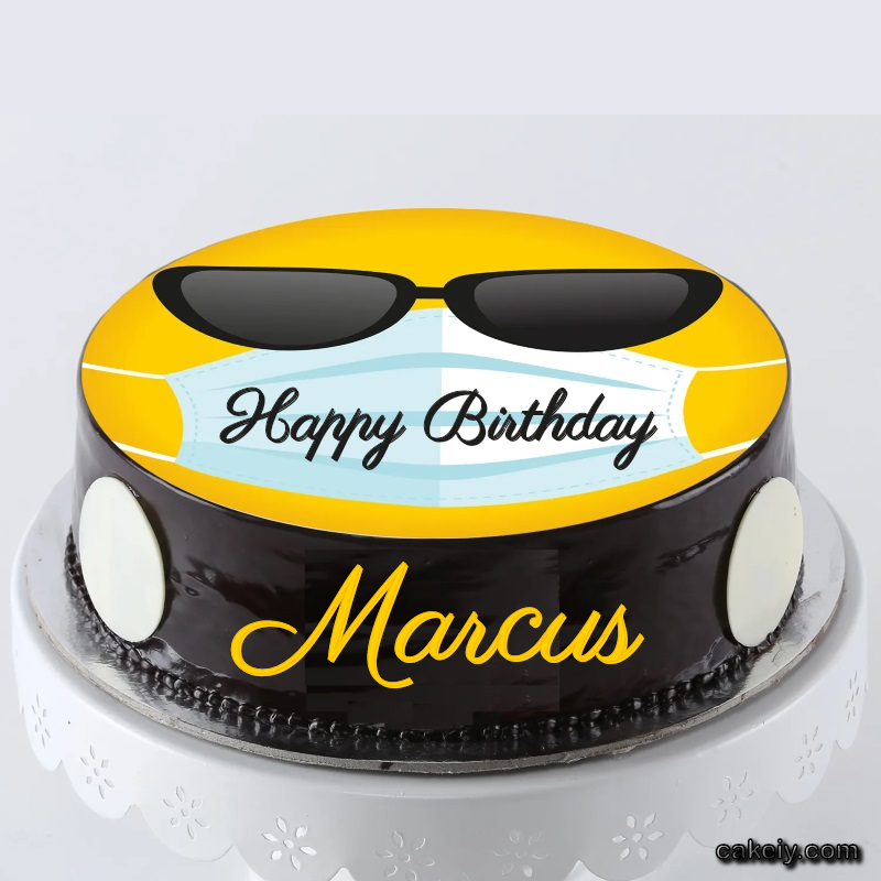 Corona Mask Emoji Cake for Marcus