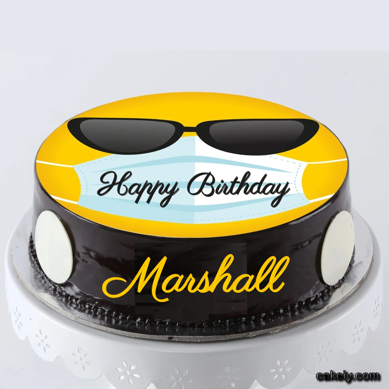 Corona Mask Emoji Cake for Marshall