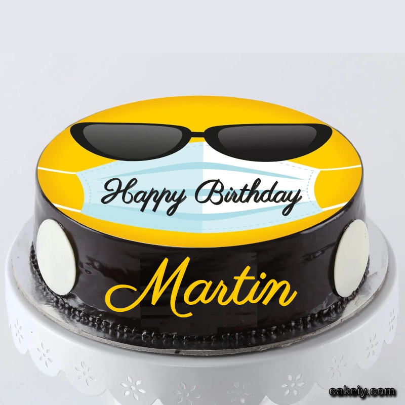 Corona Mask Emoji Cake for Martin