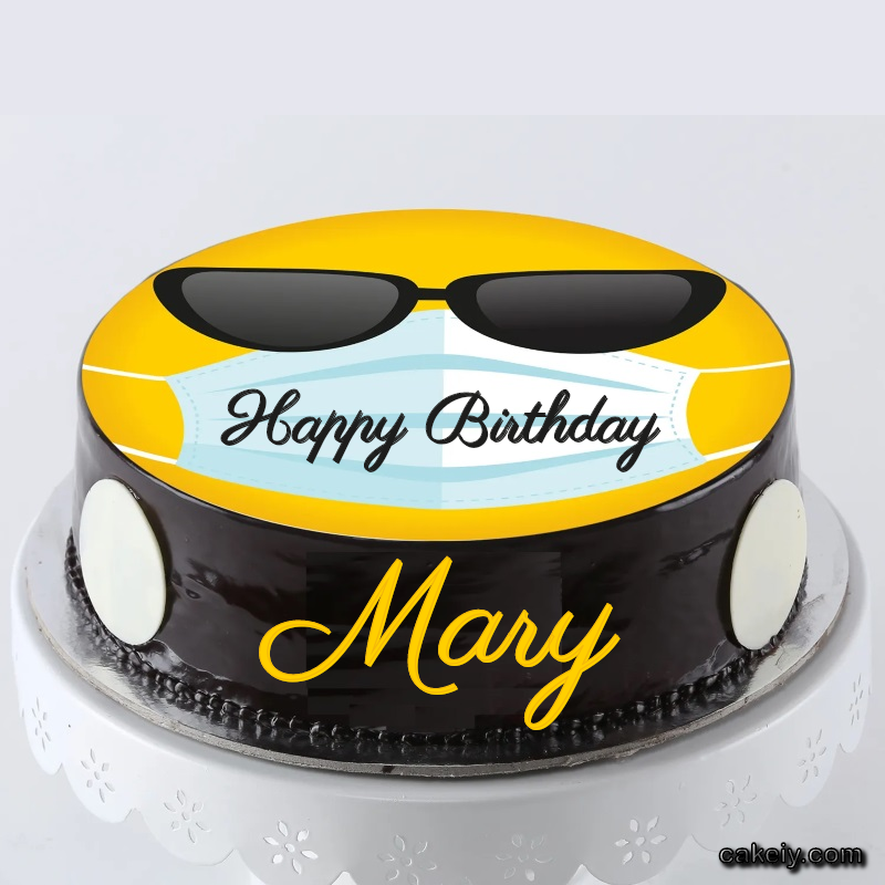 Corona Mask Emoji Cake for Mary