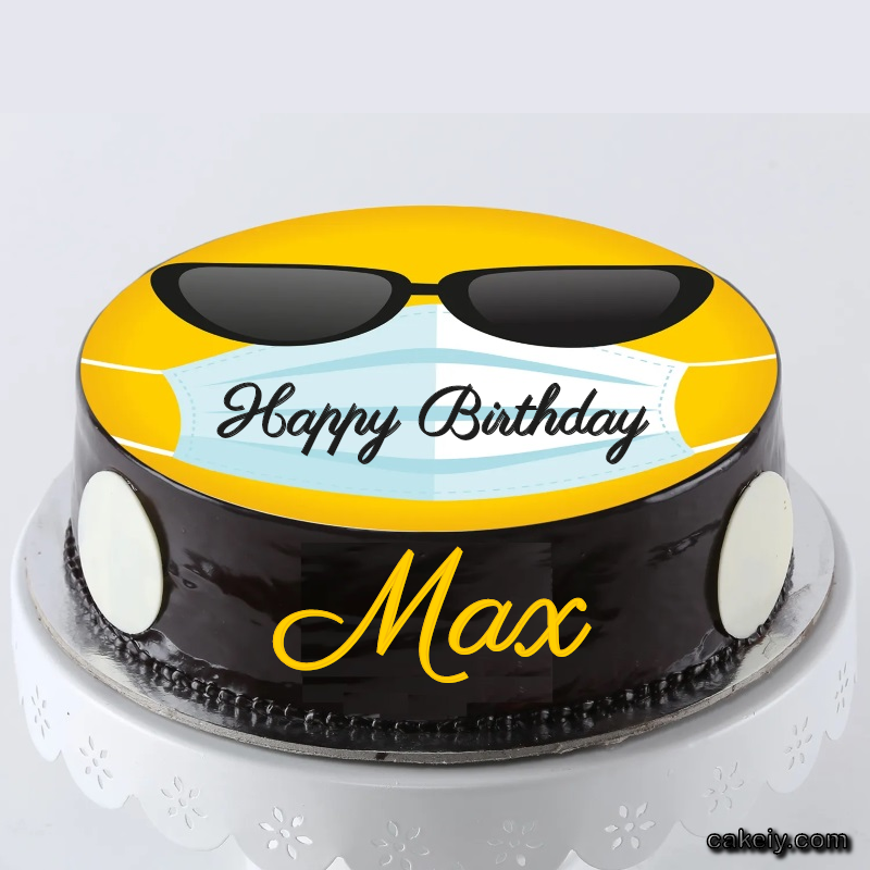 Corona Mask Emoji Cake for Max