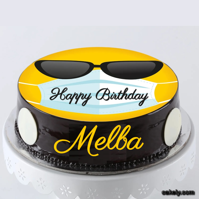 Corona Mask Emoji Cake for Melba