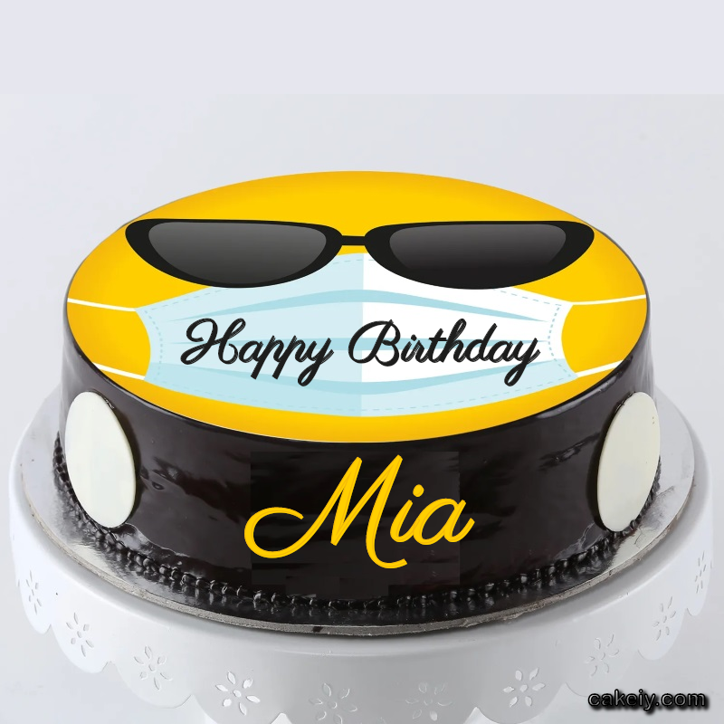 Corona Mask Emoji Cake for Mia