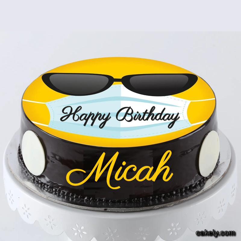 Corona Mask Emoji Cake for Micah