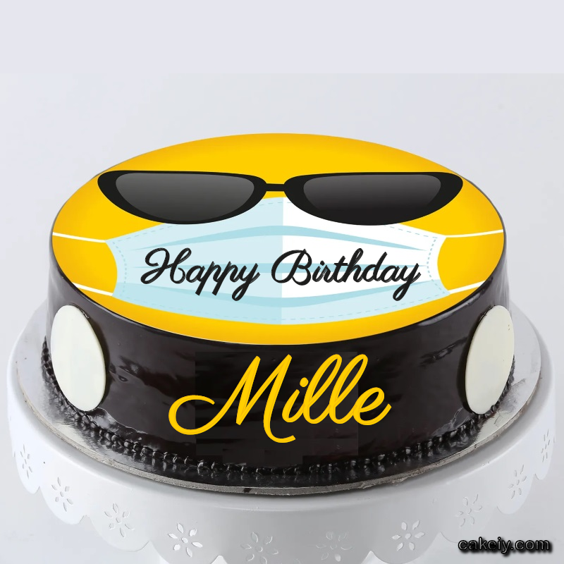 Corona Mask Emoji Cake for Mille