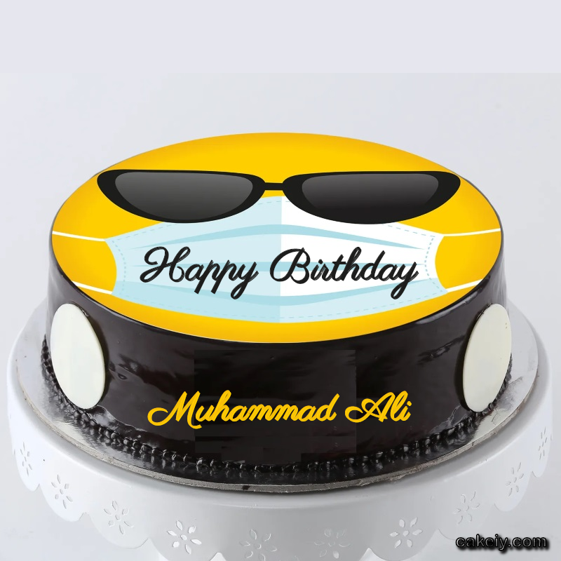Corona Mask Emoji Cake for Muhammad Ali