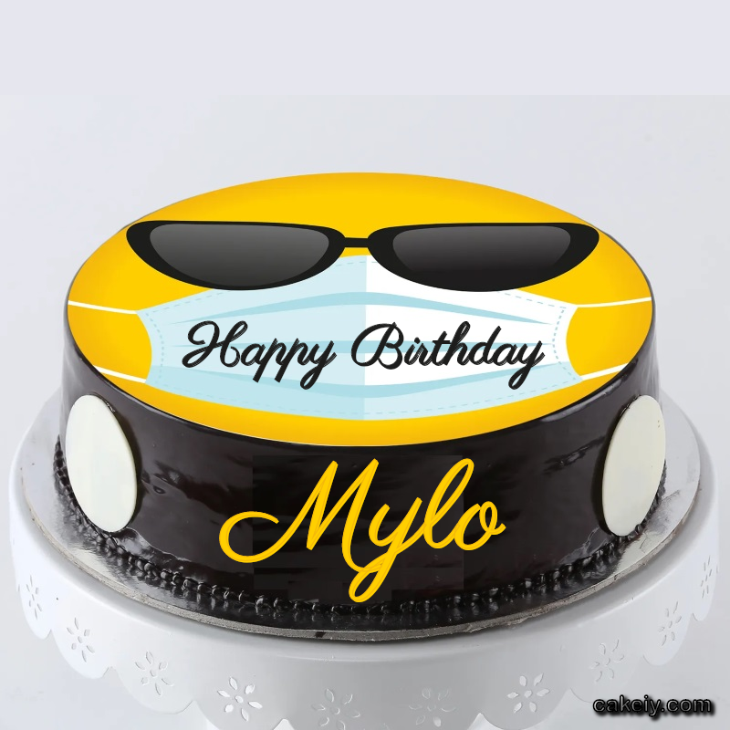 Corona Mask Emoji Cake for Mylo