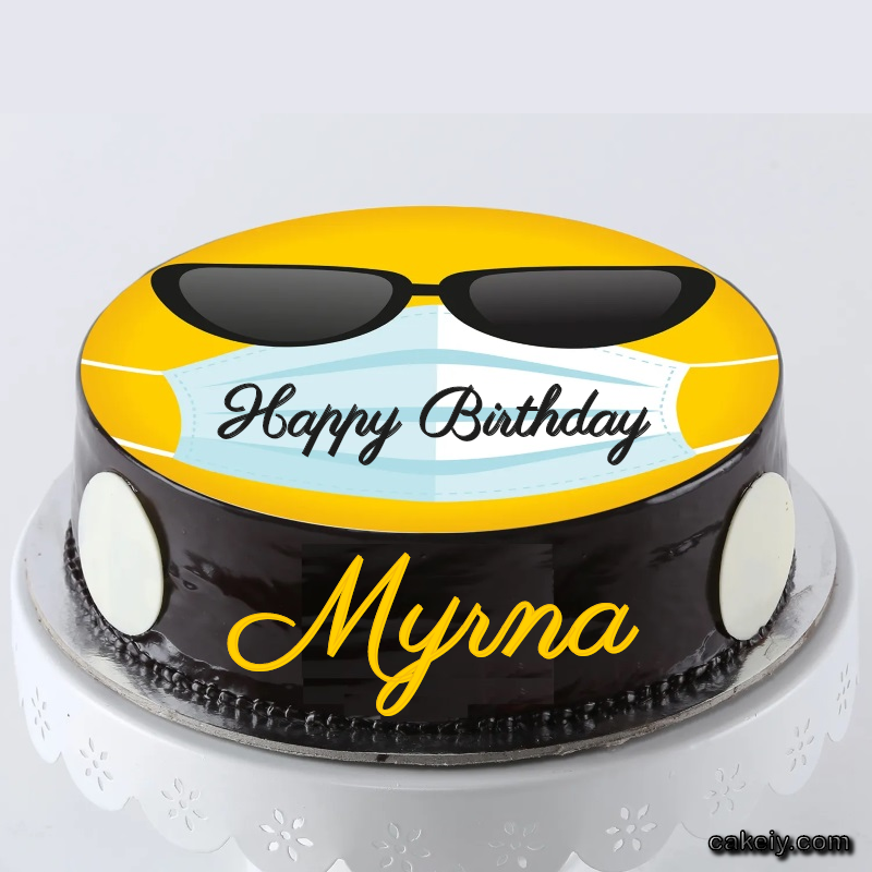 Corona Mask Emoji Cake for Myrna
