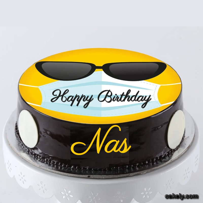 Corona Mask Emoji Cake for Nas