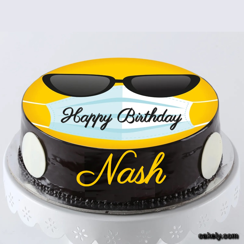 Corona Mask Emoji Cake for Nash