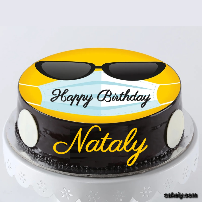 Corona Mask Emoji Cake for Nataly