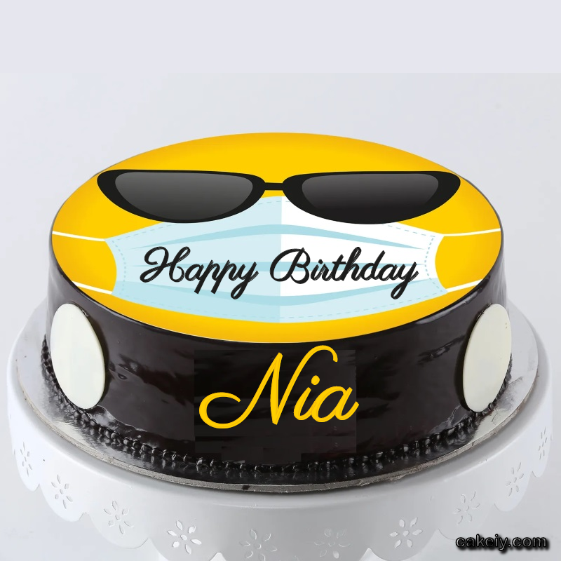 Corona Mask Emoji Cake for Nia