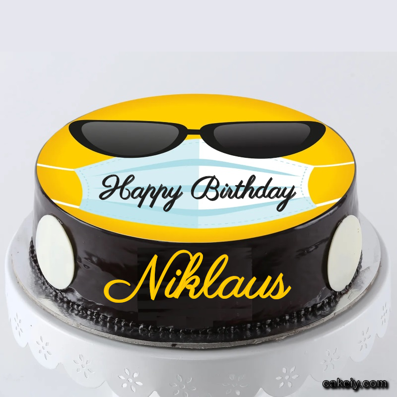 Corona Mask Emoji Cake for Niklaus