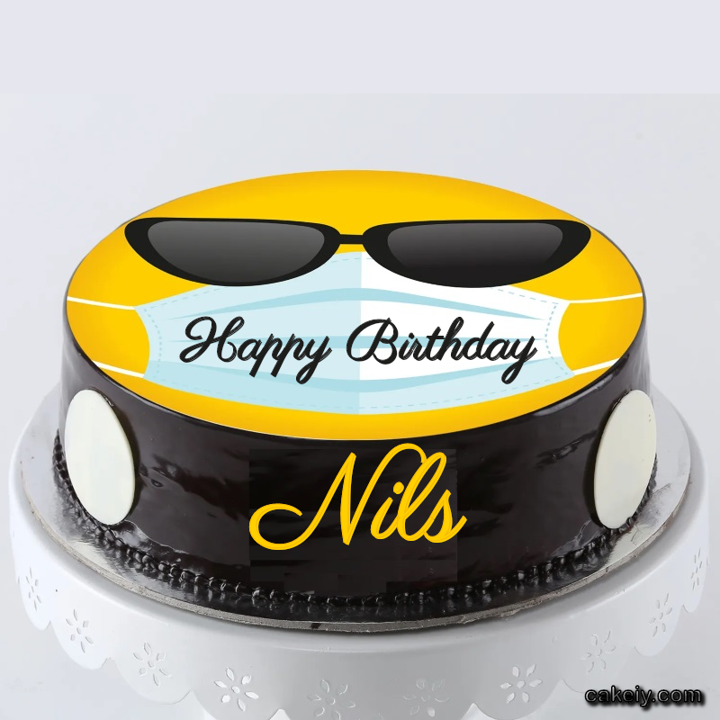 Corona Mask Emoji Cake for Nils