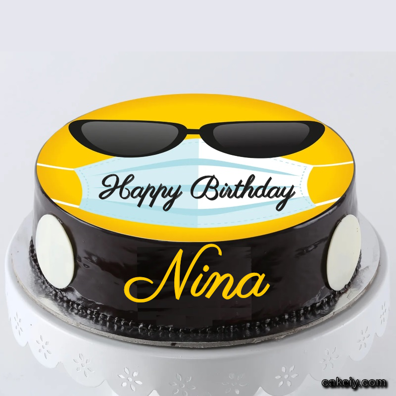 Corona Mask Emoji Cake for Nina