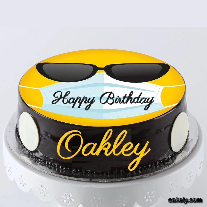 Corona Mask Emoji Cake for Oakley