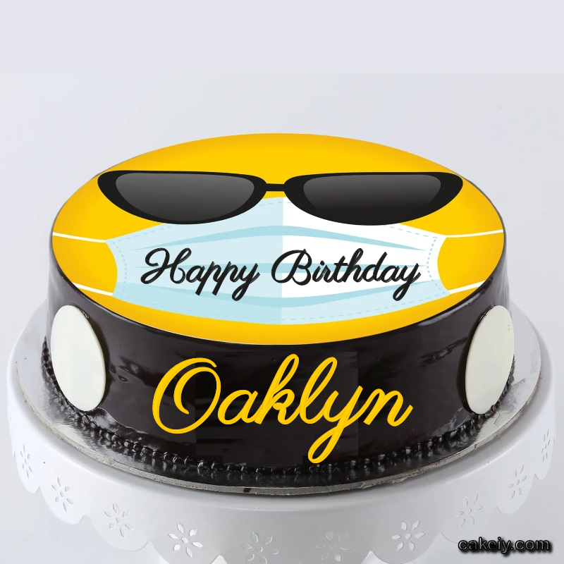 Corona Mask Emoji Cake for Oaklyn