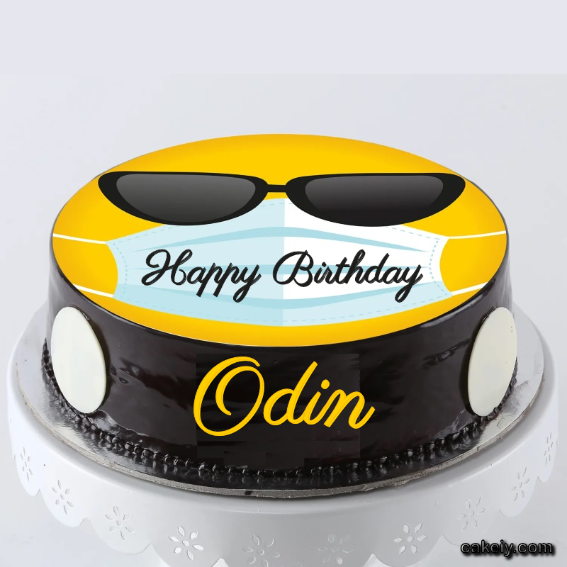 Corona Mask Emoji Cake for Odin