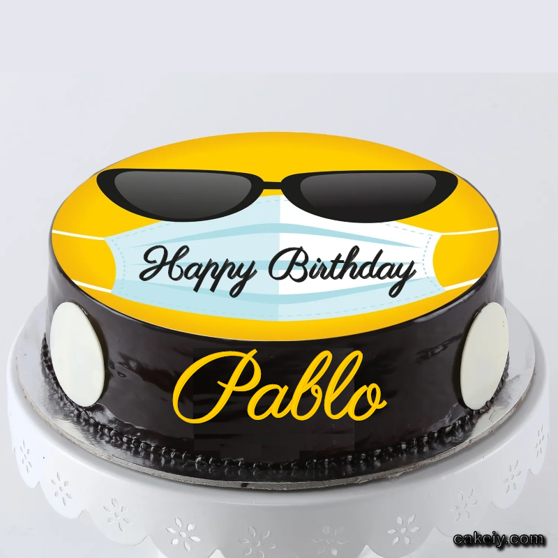 Corona Mask Emoji Cake for Pablo