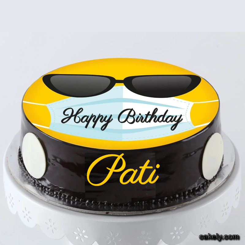 Corona Mask Emoji Cake for Pati