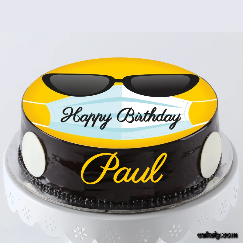Corona Mask Emoji Cake for Paul