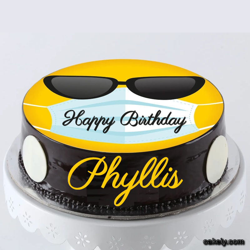 Corona Mask Emoji Cake for Phyllis