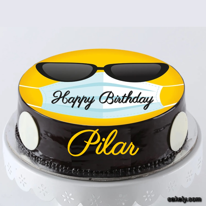 Corona Mask Emoji Cake for Pilar