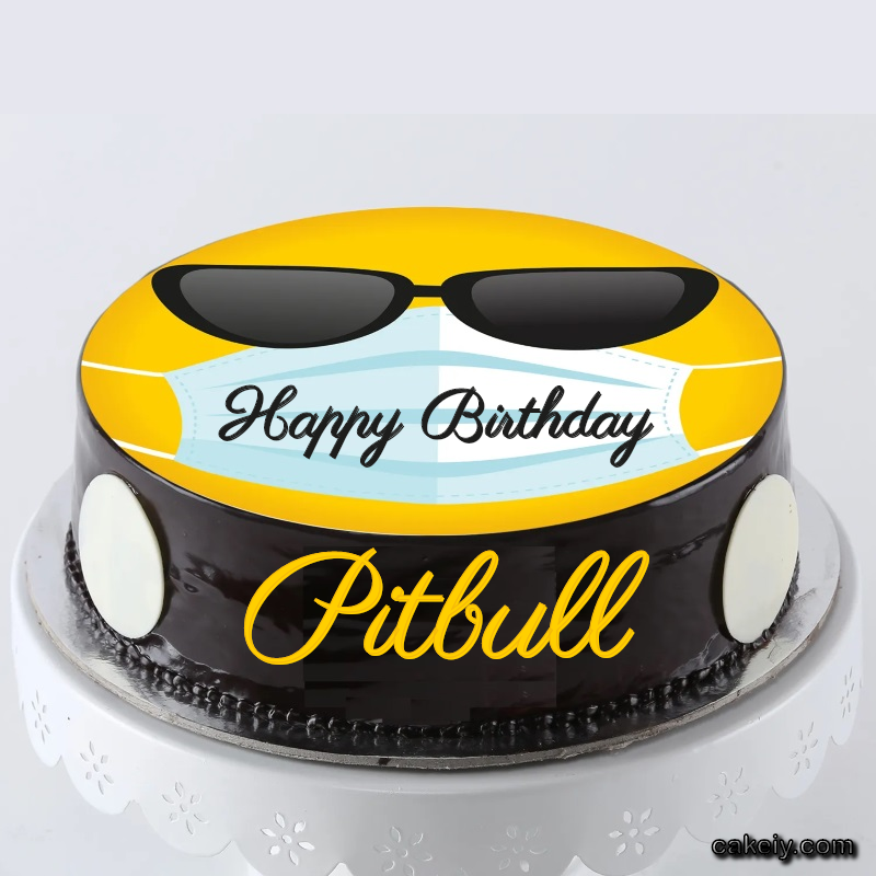 Corona Mask Emoji Cake for Pitbull
