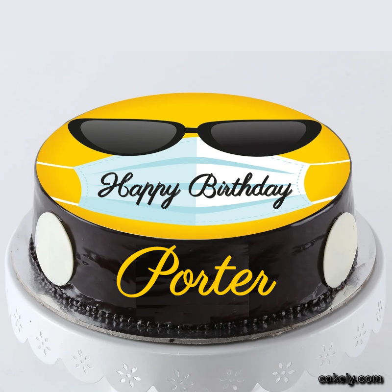 Corona Mask Emoji Cake for Porter
