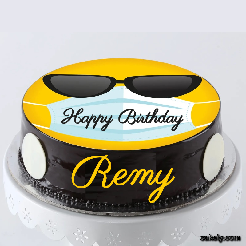 Corona Mask Emoji Cake for Remy