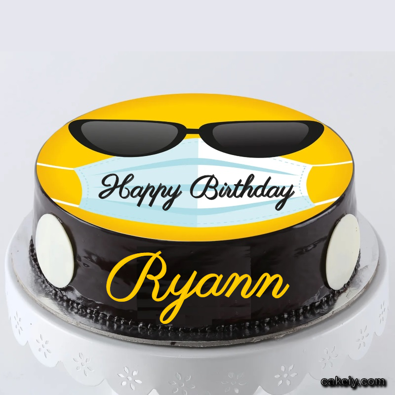 Corona Mask Emoji Cake for Ryann