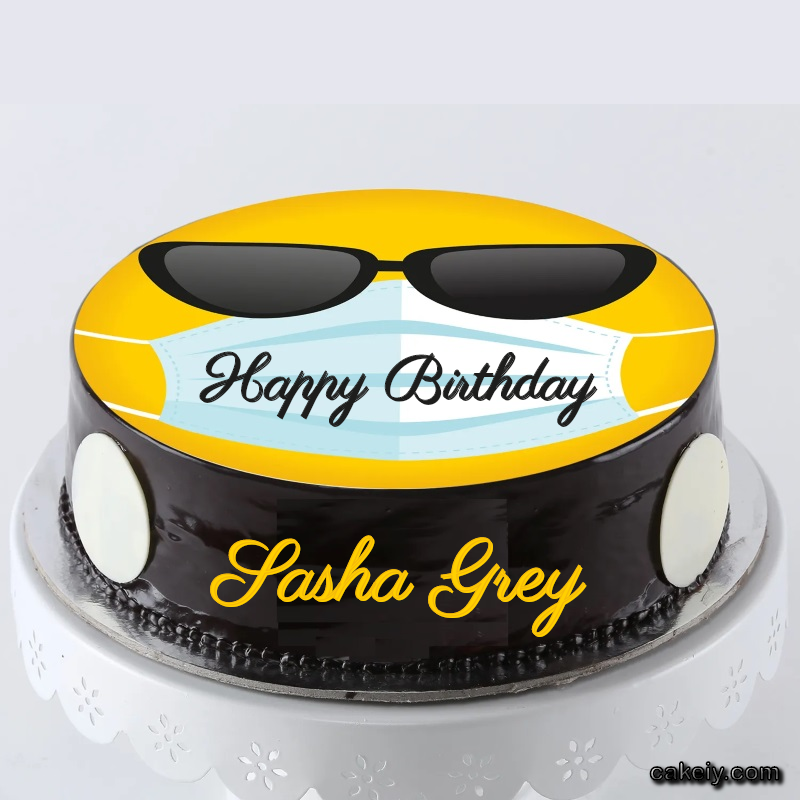 Corona Mask Emoji Cake for Sasha Grey