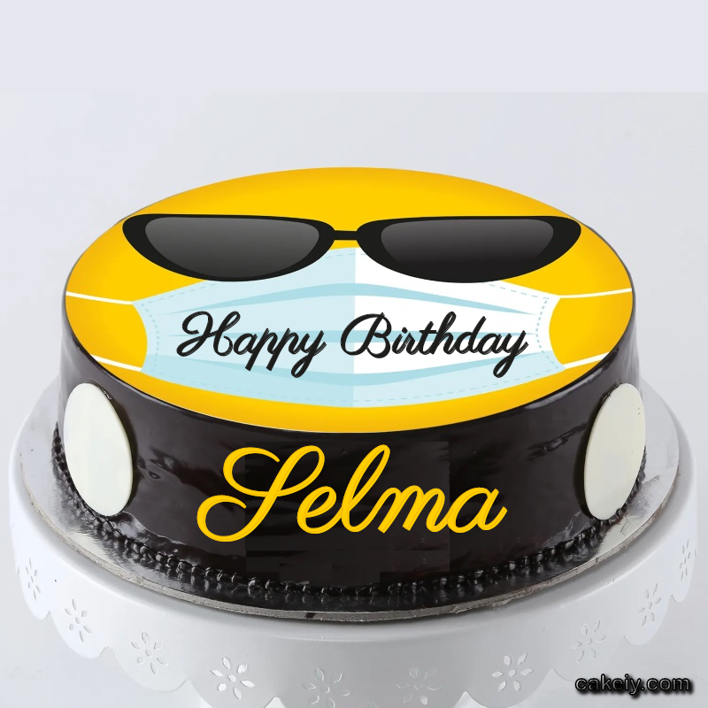 Corona Mask Emoji Cake for Selma