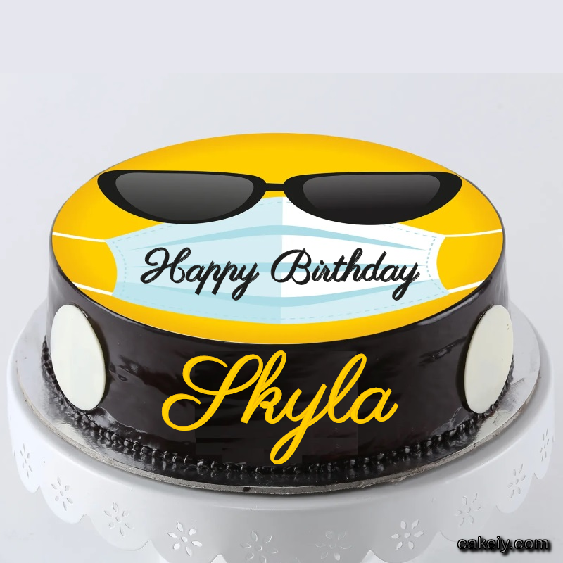 Corona Mask Emoji Cake for Skyla