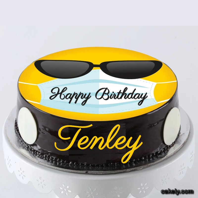 Corona Mask Emoji Cake for Tenley