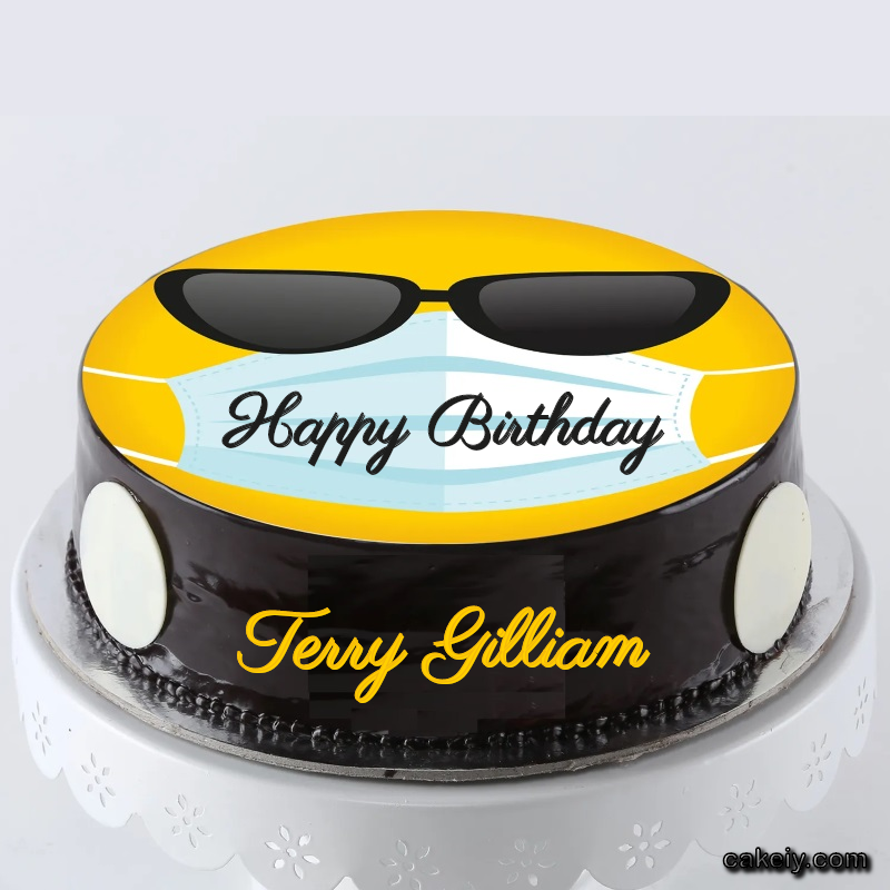 Corona Mask Emoji Cake for Terry Gilliam