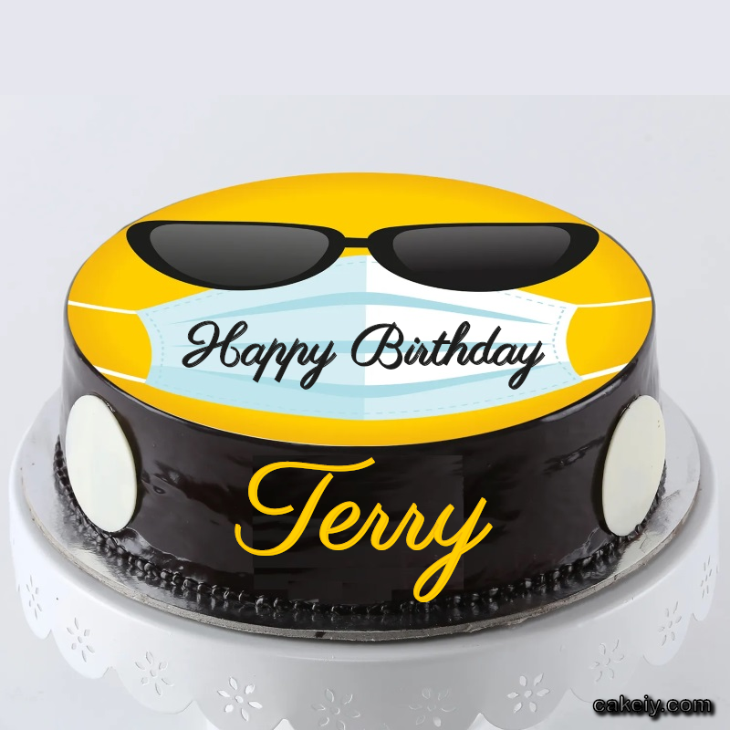 Corona Mask Emoji Cake for Terry
