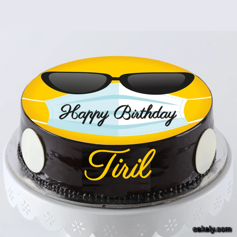 Corona Mask Emoji Cake for Tiril