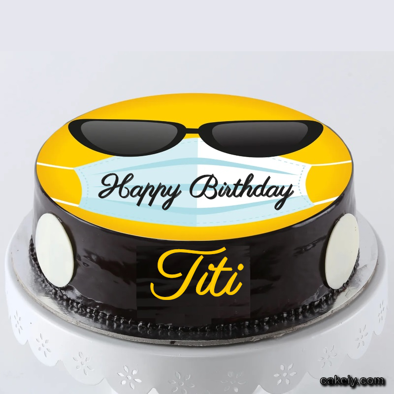 Corona Mask Emoji Cake for Titi